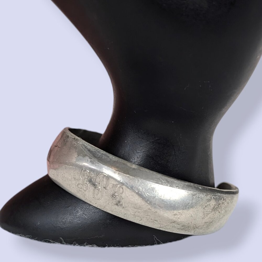 V. Kirk Pewter Etched Geometric Cuff Bracelet